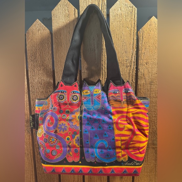 NWT Laurel Burch Whimsical and Colorful Cats Handbag - Picture 6 of 13